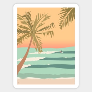 Sunset Surf, Tamarindo, Costa Rica Sticker